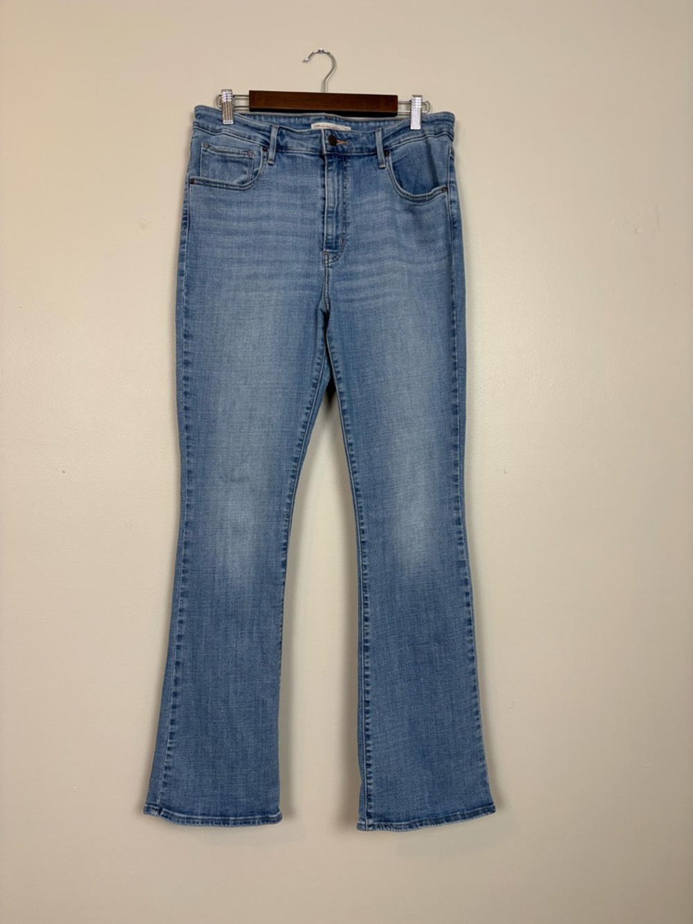 Levi's 725 High Rise Bootcut Jeans Womens 32 Blue Stretch Denim